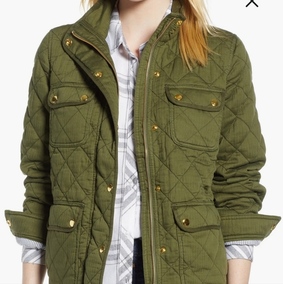 J. Crew Quilted Downtown Field Jacket M 💯 Cotton - Picture 1 of 12